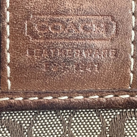 Coach Brown Signature Canvas Small Cardholder Wallet - Picture 10 of 16